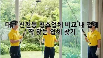 대구 신천동 청소업체 비교: 내 집에 딱 맞는 업체 찾기!