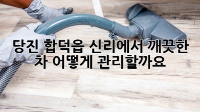 당진 합덕읍 신리에서 깨끗한 차, 어떻게 관리할까요? ✨