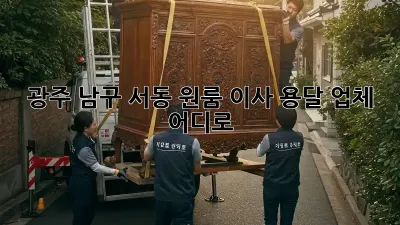 광주 남구 서동 원룸 이사, 용달 업체 어디로?